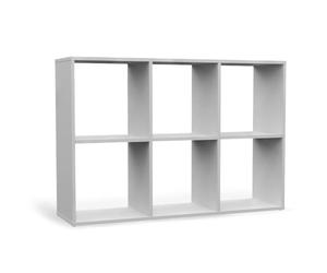 CDF Bibliothèque Étagère à 6 Compartiments Meuble de Rangement Cube Buffet Bas pour Livres Jouets Salon Bureau Chambre 110 x 75 x 30 cm - Blanc