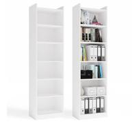 CDF Bibliothèque Étagère Colonne Bureau Tablette Livre Classeur Salon Blanc