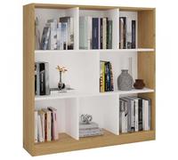 CDF Bibliothèque Étagère de Rangement avec 8 Compartiments Meuble de Salon Bureau Design Scandinave Structure Ouverte 100 x 104 x 24 cm - Chêne Artisan/Blanc