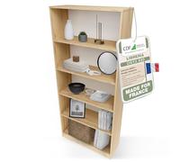 CDF Bibliothèque Ouverte Meuble à Case de Rangement avec Compartiments Colonne pour Bureau Salle à Manger Home Office Salon Livres Dossiers Décoration Chambre Vertical - Chêne Artisan 80 cm