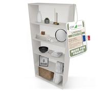 CDF Bibliothèque Ouverte Meuble à Case de Rangement avec Compartiments Colonne pour Bureau Salle à Manger Home Office Salon Livres Dossiers Décoration Chambre Modern Vertical - Cachemire 80 cm