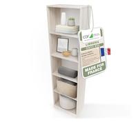 CDF Bibliothèque Ouverte Meuble à Case de Rangement avec Compartiments Colonne pour Bureau Salle à Manger Home Office Salon Livres Dossiers Décoration Chambre Modern Vertical - Chêne Sonoma 50 cm