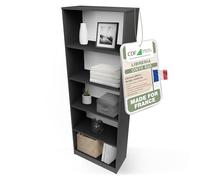 CDF Bibliothèque Ouverte Meuble à Case de Rangement avec Compartiments Colonne pour Bureau Salle à Manger Home Office Salon Livres Dossiers Décoration Chambre Modern Vertical - Anthracite 60 cm