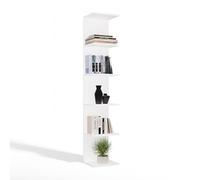 CDF Bibliothèque Ouverte Meuble à Case de Rangement avec Compartiments Colonne pour Bureau Salle à Manger Home Office Salon Livres Dossiers Décoration Chambre Modern Vertical - 6P Blanc