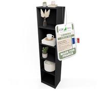 CDF Bibliothèque Ouverte Meuble à Case de Rangement avec Compartiments Colonne pour Bureau Salle à Manger Home Office Salon Livres Dossiers Décoration Chambre Modern Vertical - Noir 40 cm