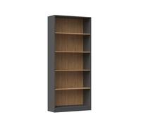 CDF Bibliothèque Ouverte Meuble à Case de Rangement avec Compartiments Colonne pour Bureau Salle à Manger Home Office Salon Livres Dossiers Décoration Chambre Vertical - Anthracite/Chêne artisan 80 cm