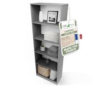 CDF Bibliothèque Ouverte Meuble à Case de Rangement avec Compartiments Colonne pour Bureau Salle à Manger Home Office Salon Livres Dossiers Décoration Chambre Modern Vertical - Anthracite 60 cm