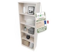 CDF Bibliothèque Ouverte Meuble à Case de Rangement avec Compartiments Colonne pour Bureau Salle à Manger Home Office Salon Livres Dossiers Décoration Chambre Modern Vertical - Chêne Sonoma 60 cm