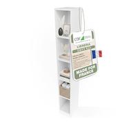 CDF Bibliothèque Ouverte Meuble à Case de Rangement avec Compartiments Colonne pour Bureau Salle à Manger Home Office Salon Livres Dossiers Décoration Chambre Modern Vertical - Blanc 25 cm