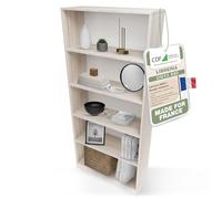 CDF Bibliothèque Ouverte Meuble à Case de Rangement avec Compartiments Colonne pour Bureau Salle à Manger Home Office Salon Livres Dossiers Décoration Chambre Modern Vertical - Chêne Sonoma 80 cm