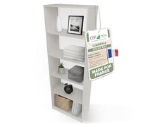 CDF Bibliothèque Ouverte Meuble à Case de Rangement avec Compartiments Colonne pour Bureau Salle à Manger Home Office Salon Livres Dossiers Décoration Chambre Modern Vertical - Cachemire 60 cm