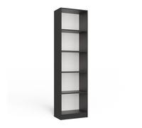 CDF Bibliothèque ouverte pour classeur jouets bureau salon - 5 étagères pour ranger documents et décoration - Meuble 50 cm stratifié construction robuste - Anthracite