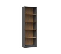 CDF Bibliothèque Ouverte Meuble à Case de Rangement avec Compartiments Colonne pour Bureau Salle à Manger Home Office Salon Livres Dossiers Décoration Chambre Vertical - Anthracite/Chêne artisan 60 cm