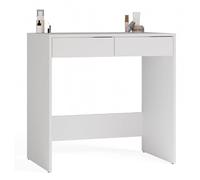 CDF Bureau Blanc Moderne avec 2 Tiroirs 81 x 50 x 80 cm