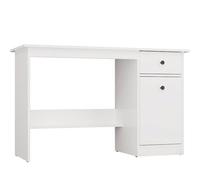 CDF Bureau Chester 120 avec rallonge Blanche, Bureau d'ordinateur avec tiroir et Armoire, Ensemble pour Le Travail et Les études, Bureau pour Bureau et Chambre, Ensemble avec Espace de Rangement