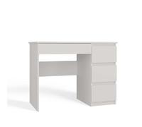 CDF Bureau D’Ordinateur avec Tiroirs Rangement Table de Travail D’écriture Secrétaire Poste Ordinateur Tablette Console Écritoire - Hauteur Fixe Organisation Fonctionnelle pour Bureau - Blanc Mat