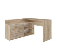 CDF Bureau Dany | Couleur : Chêne Sonoma | Idéal pour Le Bureau, Le Cabinet de Travail, la Chambre des Enfants et des Adolescents | Bureau Fonctionnel pour Ordinateur, Ordinateur Portable