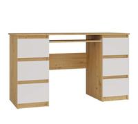 CDF Bureau d'ordinateur avec tiroir pour clavier, espace de rangement et armoire - 130 x 76 cm - Table de travail pour bureau, chambre d'adolescent, chambre d'enfant, bureau à domicile et bureau