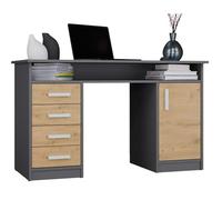 CDF Bureau d'ordinateur avec tiroirs - Chêne Artisan/Anthracite