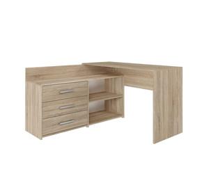 CDF Bureau Informatique Chêne Sonoma - pour Chambre d'enfant et Adolescent | Montage facile, compatible avec ordinateurs portables, salle d'étude, usage domestique quotidien à la maison