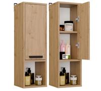 CDF Colonne De Rangement Armoire Meuble Bains Porte Suspendue Chêne Artisan