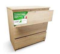 CDF Commode 3 Tiroirs Commode Chambre Chêne Artisan Design Minimaliste Meuble de Rangement Spacieux pour Chambre Salon Bureau Spacieuse et Design Style Moderne Facile à Installer 40x70x75 cm