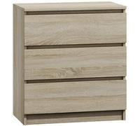 CDF Commode 3 Tiroirs Commode Chambre Chêne Sonoma Design Minimaliste Meuble de Rangement Spacieux pour Chambre Salon Bureau Spacieuse et Design Style Moderne Facile à Installer 40x70x75 cm