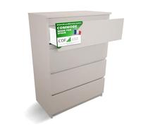 CDF Commode 4 Tiroirs Cachemire pour Chambre - Meuble Bas 40x70x97 cm | Rangement de vêtements, usage au salon ou au bureau, installation facile, design moderne, armoire basse, usage quotidien
