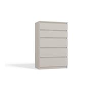 ASTER T5 - Commode contemporaine chambre-salon-bureau 40x70x109.5 beige - 5 tiroirs - Meuble de rangementent - Chiffonier