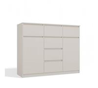 CDF Commode à 2 portes et 6 tiroirs - Armoire de rangement pour vêtements, documents, livres, vaisselle - Armoire polyvalente pour salon, chambre, bureau, couloir, salle à manger, chambre d'enfant