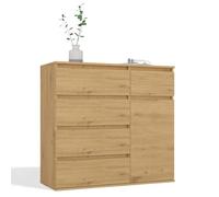 CDF Commode Buffet Console Salon Tiroir Porte Étagère Chambre Chêne Artisan