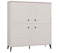 CDF Commode Haute pour Salon, Bureau et Chambre, Grand Meuble de Rangement Moderne avec 4 Portes et 8 Étagères Spacieuses, Buffet Multifonction, Super Design Élégant Cachemire, 123,5 x 40 x 135,5 cm