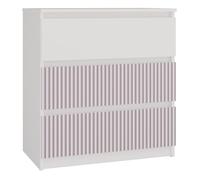 CDF Commode Malwa M3 | Couleur : Blanc/Rose | Armoire pour Documents, Petits Objets | Idéal pour Salon, Chambre à Coucher, Chambre d'enfant, | 3 tiroirs spacieux | Table de Nuit