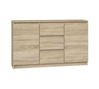 CDF Commode Moderne 2D3S (2 Portes, 3 tiroirs) | Couleur : Chêne Sonoma | Meuble de Rangement, pour Petits Objets | Idéal pour Le Salon, la Chambre à Coucher, la Chambre d'enfants