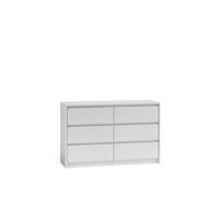 CDF Commode Moderne à Carreaux K6 K120 | Couleur : Blanc | Armoire pour Documents, Petits Objets | Idéal pour Le Salon, la Chambre à Coucher, la Chambre d'enfant, | 6 tiroirs spacieux