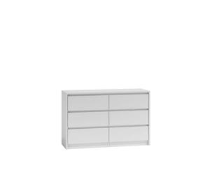 CDF Commode Moderne à Carreaux K6 K120 | Couleur : Blanc | Armoire pour Documents, Petits Objets | Idéal pour Le Salon, la Chambre à Coucher, la Chambre d'enfant, | 6 tiroirs spacieux