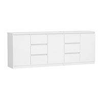CDF Ensemble Commode Moderne Costa (3 Portes, 6 tiroirs) | Couleur : Blanc | Armoire pour Documents, Petits Objets | Idéal pour Le Salon, la Chambre à Coucher, la Chambre d'enfants