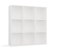 CDF Étagère cube 3 x 3 cm avec paroi arrière - Étagère ouverte pour salon, chambre à coucher, couloir - Étagère carrée pour ranger livres et documents - Malax blanc