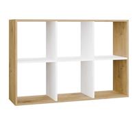CDF Étagère cube avec 6 compartiments ouverts - Étagère de rangement pour salon, chambre à coucher, couloir, chambre d'enfant - Pour décoration, dossier, jouets, documents - Design moderne - Chêne