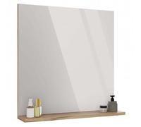 CDF Evoke Miroir mural rectangulaire avec étagère - Miroir suspendu au-dessus du lavabo pour ranger des cosmétiques et des articles d'hygiène - Design moderne - 60 x 61,5 cm