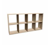 CDF Malax 2x4 Bibliothèque | Couleur : Chêne Sonoma | Armoire, Table Basse, Bureau et bibliothèque | étagère pour Livres et Jouets | Moderne | Idéal pour Chambre d'enfant, d'adolescent