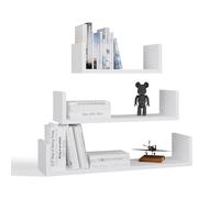 CDF Lot de 3 Étagères Murales Flottantes Blanches 80/60/40x20x14 cm | Étagère Suspendue pour Livres, Cadres & Photos | Décoration Séjour Bureau Chambre Enfant | Design Moderne Minimaliste Scandinave
