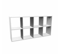 CDF Malax 2x4 Bibliothèque | Couleur : Blanc | Armoire, Table Basse, Bureau et bibliothèque | étagère pour Livres et Jouets | Moderne | Idéal pour Chambre d'enfant, d'adolescent, de Jeunes