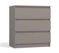 CDF Commode Malwa M3 | Couleur : argile (gris) | Armoire pour documents, petits objets | Idéale pour salon, chambre à coucher, chambre d'enfant, chambre d'adolescent | 3 tiroirs spacieux | Table de