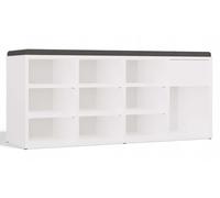 CDF Meuble à chaussures avec banc et tiroir pour couloir ou bureau - Étagère à chaussures à 3 niveaux et 9 compartiments - Armoire de rangement moderne pour chaussures et accessoires - Organiseur