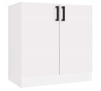CDF Meuble bas de cuisine Katia D-80, blanc, moderne, avec double porte et étagère pour ustensiles, 80 cm de large, 45,5 cm de profondeur, 82 cm de haut
