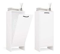 CDF Meuble de buanderie, Panier à Linge, Armoire avec Panier à Linge intégré, Rangement étroit pour Le Linge, bac à Linge et Panier intérieur, Porte escamotable pour Salle de Bain