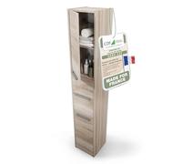 CDF Meuble de Salle de Bain - Colonne de Rangement étroite 30 x 30 x 170 cm avec Porte et étagères - Armoire Haute Moderne pour Salle de Bain - Sonoma
