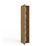 CDF Meuble de Salle de Bain - Colonne de Rangement étroite 30 x 30 x 170 cmavec Porte et étagères - Armoire Haute Moderne pour Salle de Bain - Anthracite/Chêne Artisan