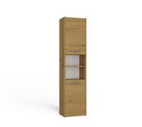 CDF Meuble de Salle de Bain - Colonne de Rangement étroite 40 x 30 x 170 cm avec Porte et étagères - Armoire Haute Moderne pour Salle de Bain - Artisanaux en Chêne
